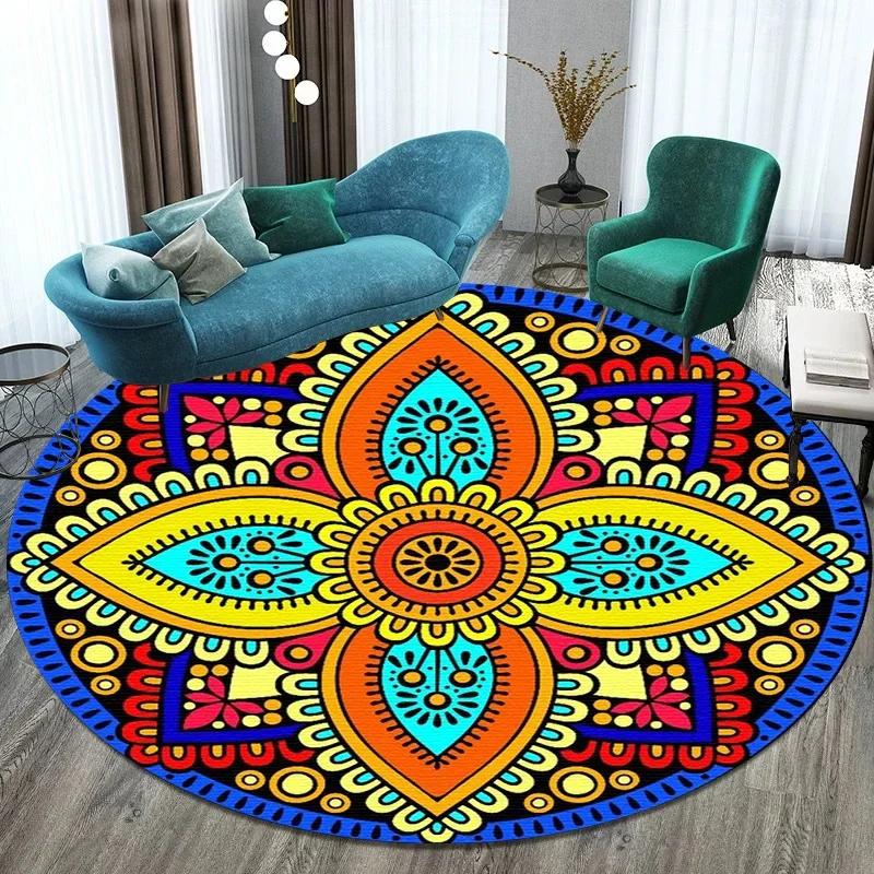 Bitcoin Round Carpet Anti-Slip Circle Area Rug Large for Home Living Room Floor Mat Bedroom Decor Chair Drum Rug Chair Doormat