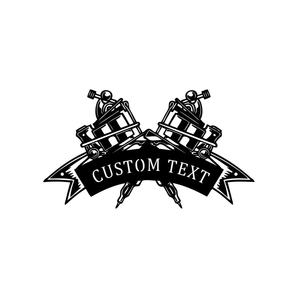 Metal Wall Art Tattoo Machine Decor, Personalized Name Sign for Barbershop Room, Home Wall Decoration