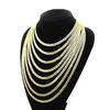 6MM European and American K Gold Plated Necklace Bracelet Set