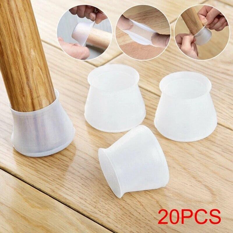 20 Pezzi Copertura Protettiva per Gambe Mobili in PVC Cuscinetto per Piedini Tavolo Protezione Pavimento per Gamba Sedia Protezione Pavimento Antiscivolo Cuscinetto per Gambe Tavolo