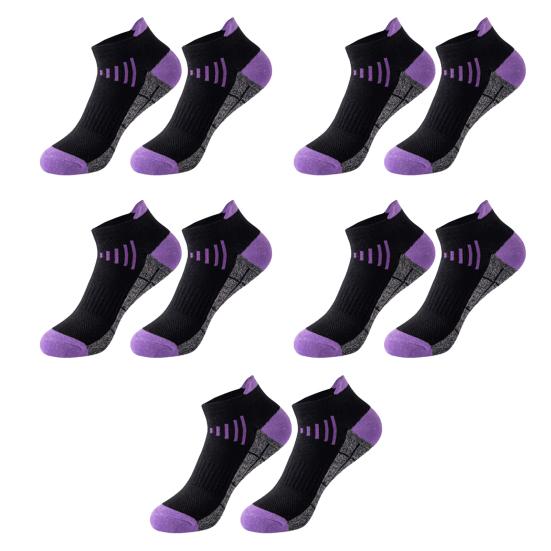 5 Pairs Men's Cotton Ankle Socks Athletic Cushioned Performance Socks Moisture Wicking Breathable Running Socks