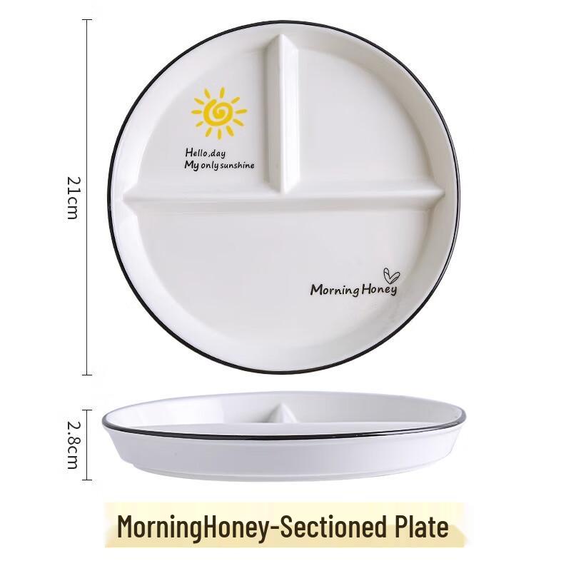 

Round Ceramic Three-Compartment Divided Plate