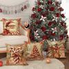 Christmas Day Party Decoration Pillowcase Santa Claus Christmas Tree Bow Pattern Suitable for Home Room Sofa Cushion Cover