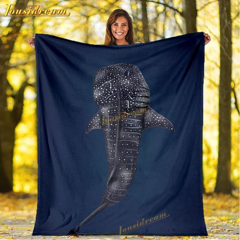 Whale Shark Blanket Soft Warm Throw Fleece Blanket Shark Sheet Bedspread Sofa Throw Light Thin Mechanical Wash Flannel Blankets
