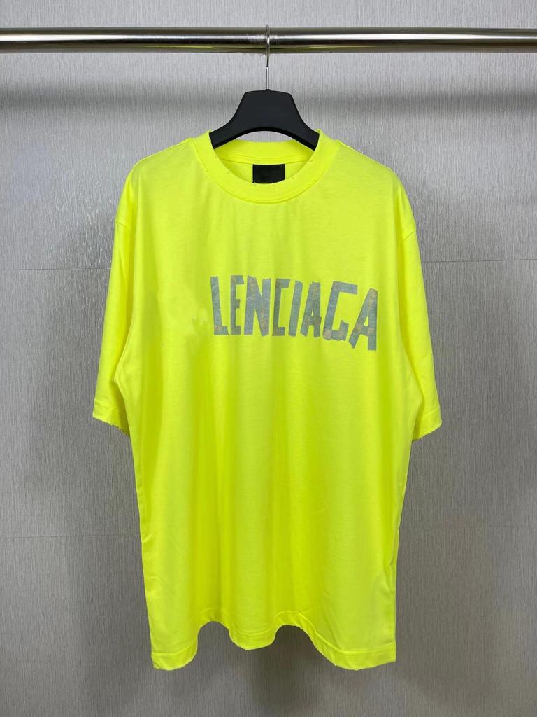 B Brand SS24 Vintage Paříž Logo Páska Prané Volné Tričko