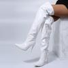 Large Size Bright Patent Leather Thin Heel Sexy Boots Nightclub Pole Dance Boots Super High Heel Side Zipper Over Knee Boots Pointed Boots