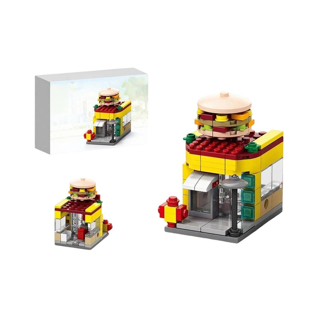 Children's Small  Street View Building , City Building Models Compatible With Puzzle Assembly, Boys' And Girls' Toys