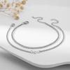 2pcs Set Exquisite Stainless Steel Claw-set Zircon Heart Shape Cuban Chain Couples Bracelets for Men Women Friends Jewelry Sets