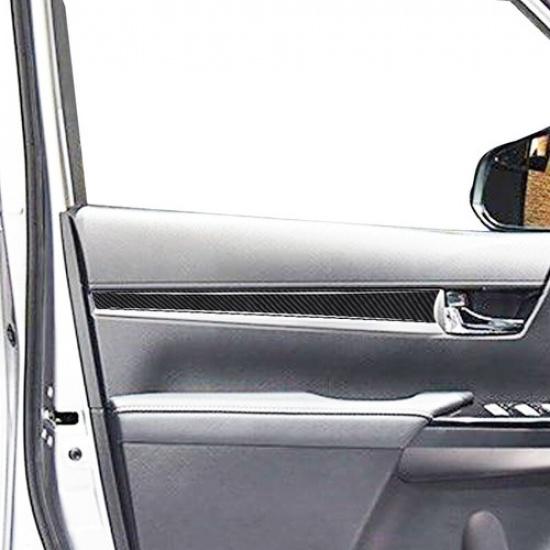 4pcs Carbon Fiber Inner Door Panel Strip Cover Trim For Toyota Hilux 2015-
