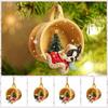 Yellow Tea Cup Dog Car Pendant Acrylic Car Hanging Charm Ornaments Christmas Car Pendant  New Year