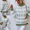 European and American Women's Clothing Autumn and Winter Fashion Christmas Snowflake Pattern Semi-turtleneck Sweater Knitted Sweater Top