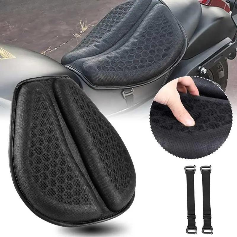 3D Honeycomb Gel Motorcycle Seat - Breathable Air Mesh Anti-Slip Shock-Absorbent for Harley Honda Yamaha