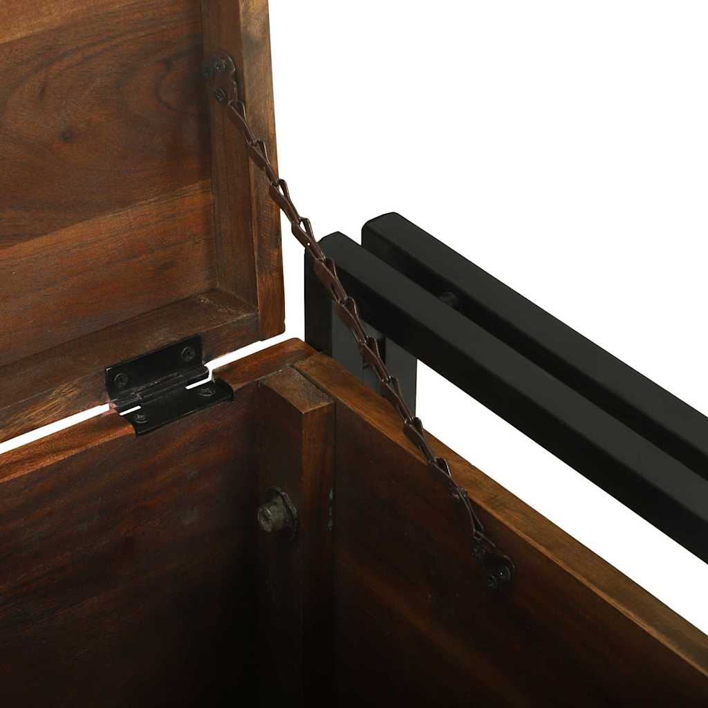 Storage Box with Storage Compartment 40 X 40 X 40 Cm Solid Acacia Wood