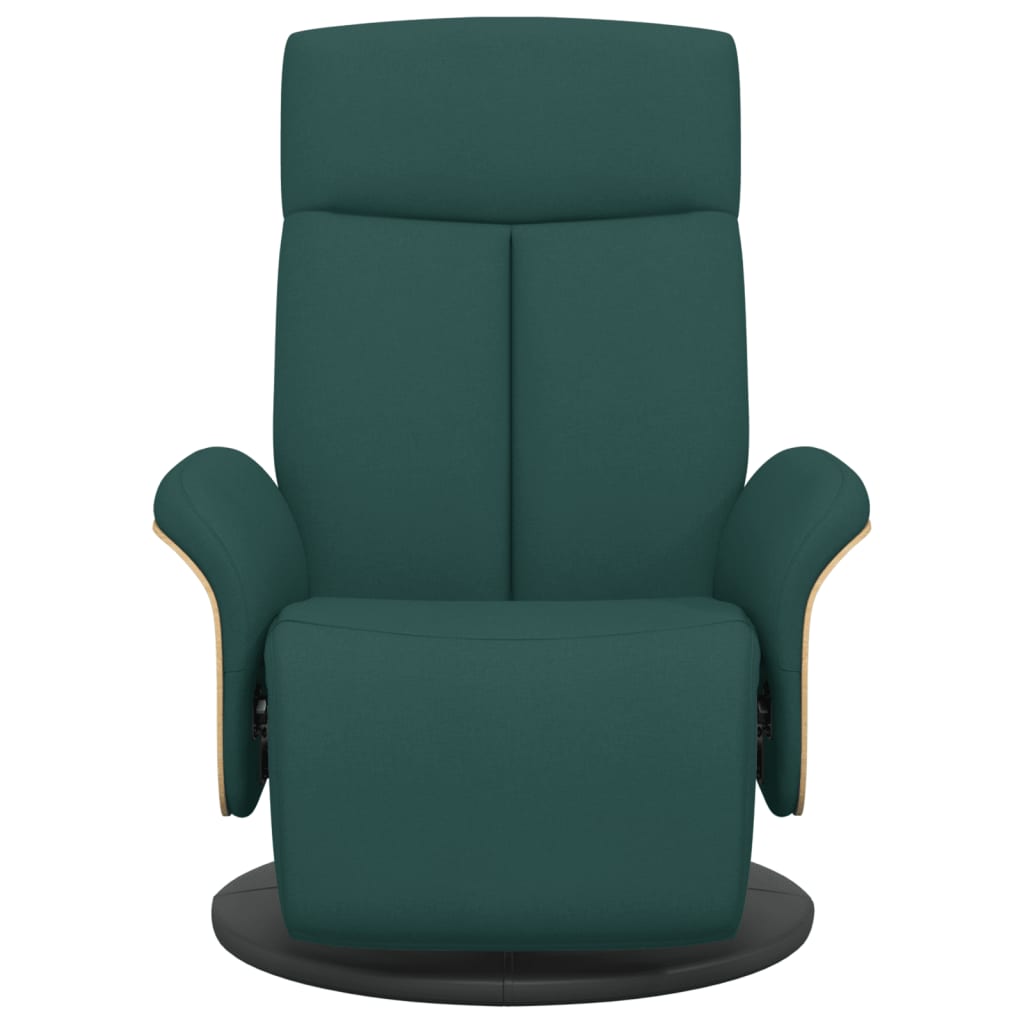 Recliner with Footrest Dark Green Fabric
