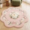 Flower Pattern Carpets for Living Room Fluffy Soft Pink Rug French Style Bedroom Decor Pink Carpet Thick Plush Bedside Floor Mat