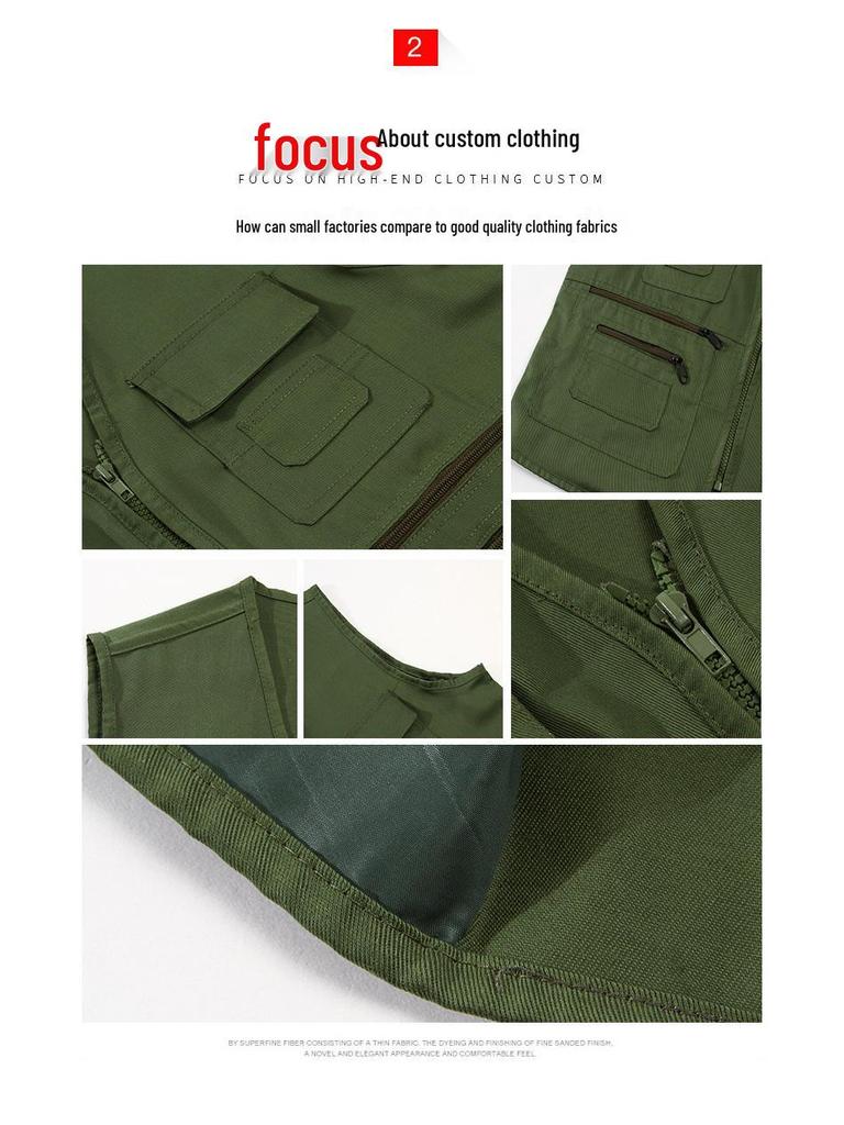 Custom Logo Multi-Pocket Volunteer Vest for Photography and Film Crew.