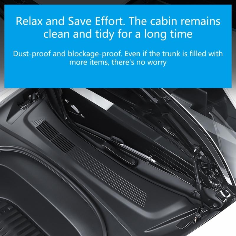 Car Modification Accessories Quick Installation Water Channel Leaves Blocking Protector Cover Front Cabin Anti-Clog Cover