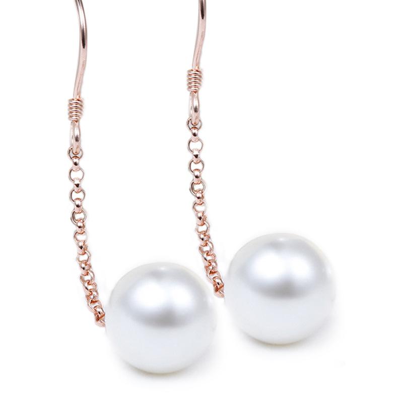 Lindon 925 Sterling Silber synthetische Perlenohrringe Tropfenohrringe für Frauen Hochzeit Party Geschenke