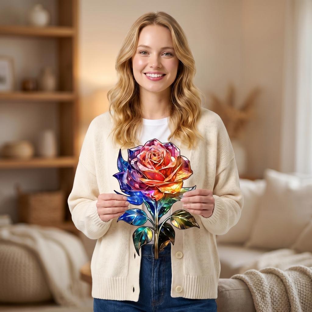 Wooden Puzzle Rose Flower Design Animal Shape 3 6MM Thickness Interlocking Pieces Educational Craft DIY Assembly Model