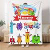 Custom Name Numberblocks Theme Printed Blanket - Perfect for Couch, Bed, Travel & Outdoor Use | Machine Washable, Cozy & Durable.