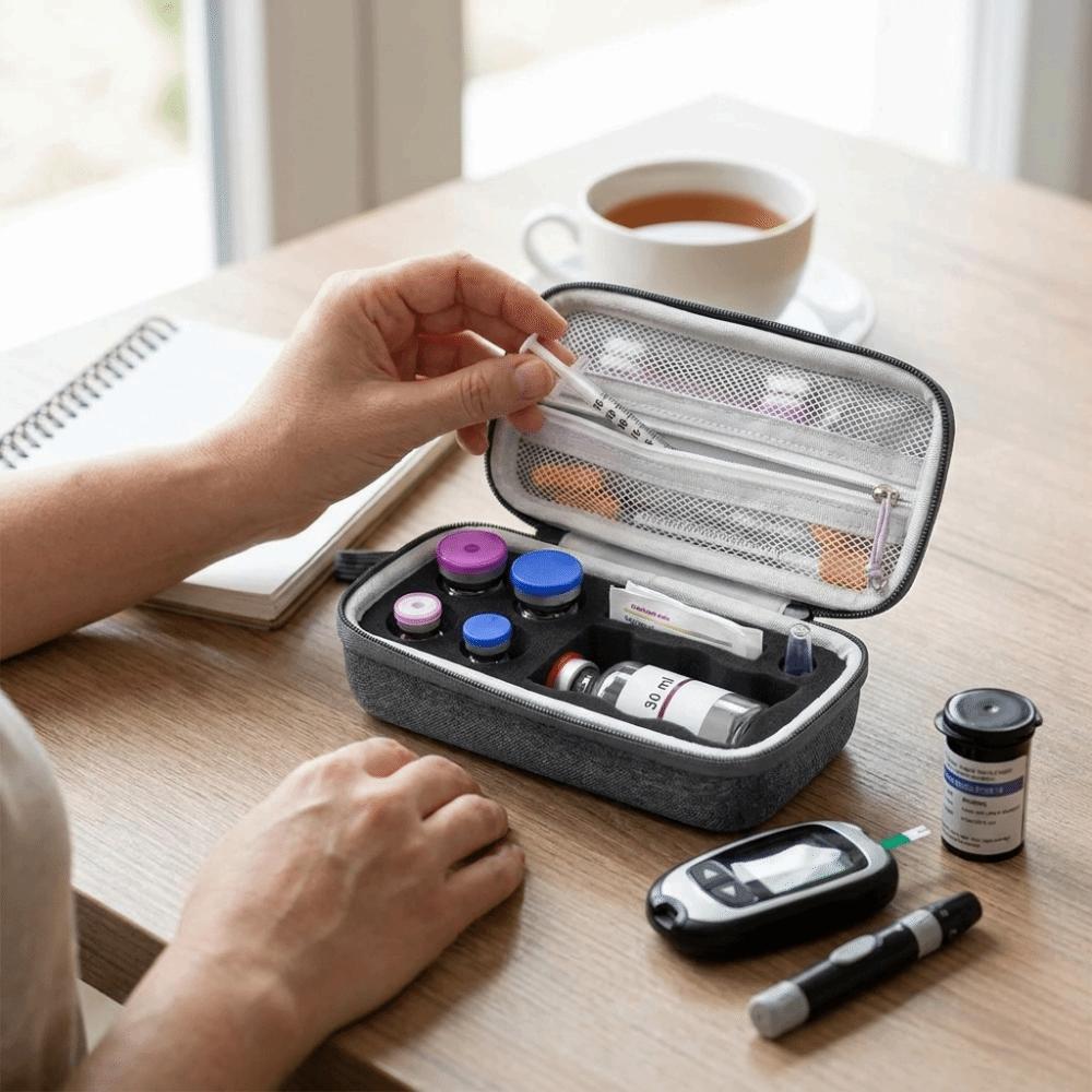 Dust-proof Insulin Vial Protector Multiple Slots Essential Oils Carrying Box Travel Use