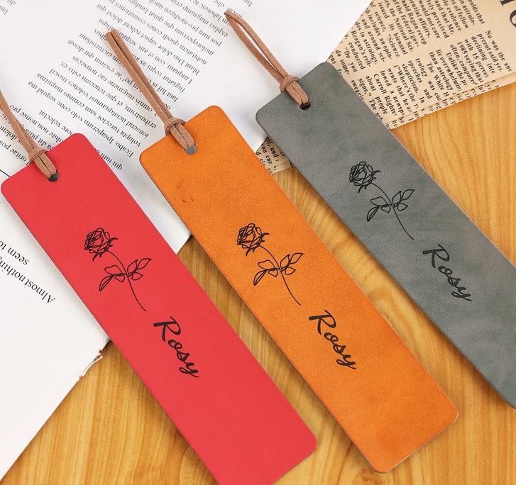 QIUHAN Retro Crazy Horse Pattern Tassel Leather Bookmarks Reading Travel Students Bookmark Office Welcome Gifts Office Workers