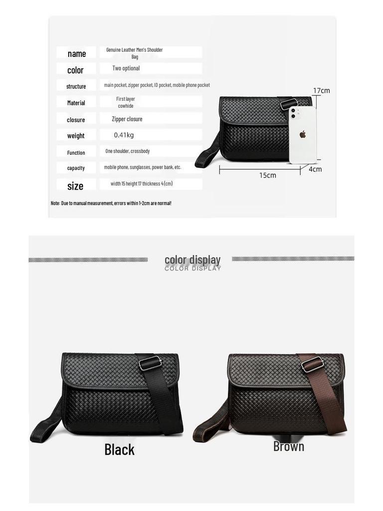 Borsa a Tracolla Messenger in Pelle a Rete Trendy - Borsa a Spalla Quadrata Piccola alla Moda