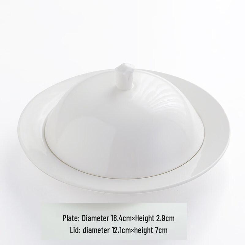 Nordic Style Ceramic Dinner Plate with Lid