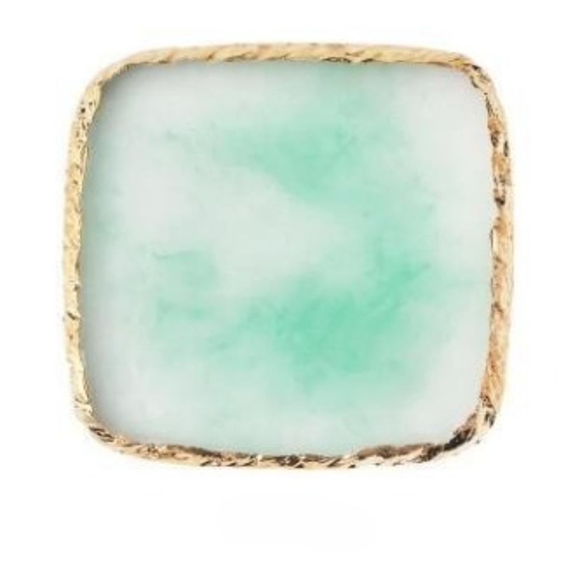 1Pc Exclusive Nail Resin Palette Gold Edge Agate Flakes Nail Painting Color Palette Nail Display Board Tools