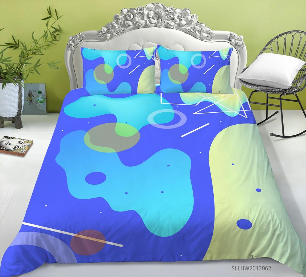 3D Graphic Bedding Colorful Pattern Duvet Cover and Pillowcase 2 or 3 Pieces of Microfiber Fabric with Zipper Washable Super Soft Home Decoration