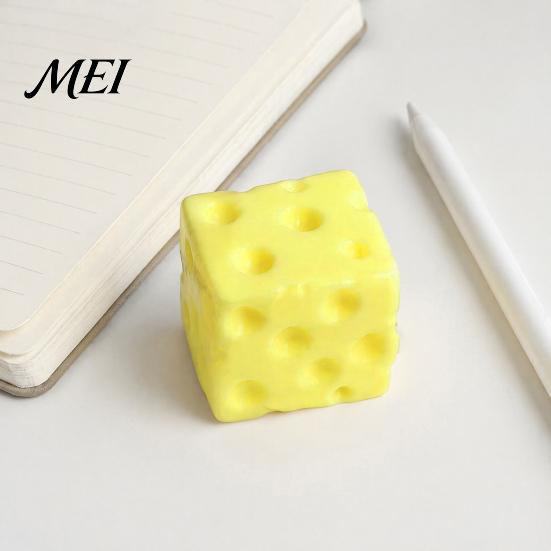 Slow Rising CheeseToys Mini Cheese Cube Squeeze Toy, Anxiety Relief Block Sensory Fake Pinch Toy Rebound for Focus Aid Toys