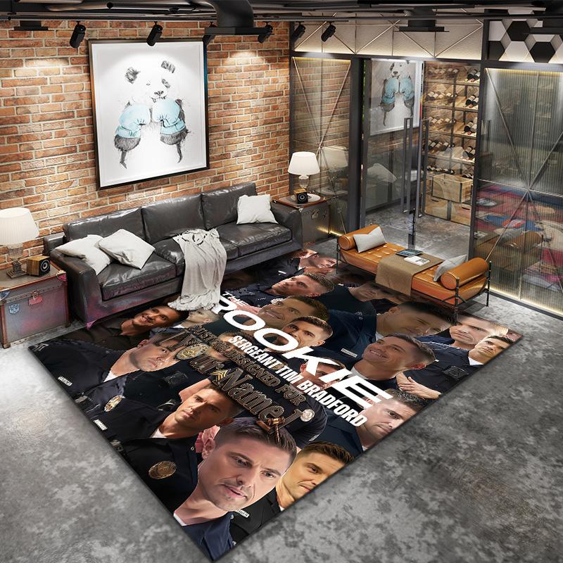 Der Rookie Individueller Name Teppich Teppich für Wohnzimmer Schlafzimmer Zuhause Sofadekoration Kinder Spiel Rutschfeste Bodenmatte
