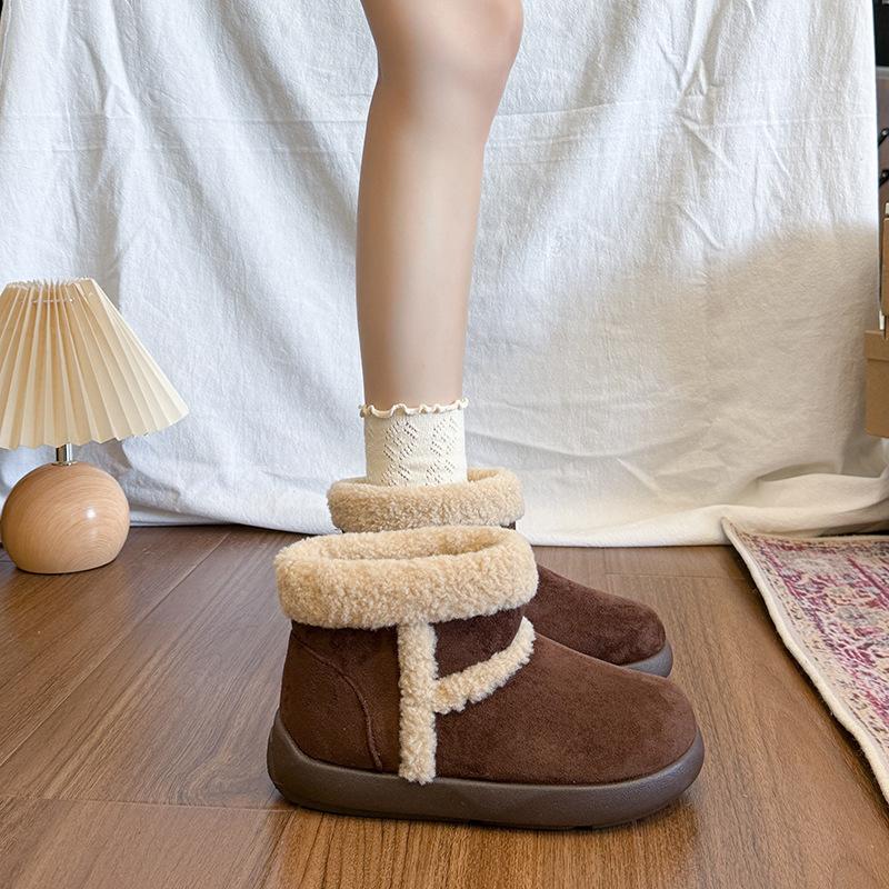 Dames myke elastiske vintervarme kalde polstrede snøstøvler tykksålede sklisikre slitesterke utendørs fritidssport bomullsstøvler