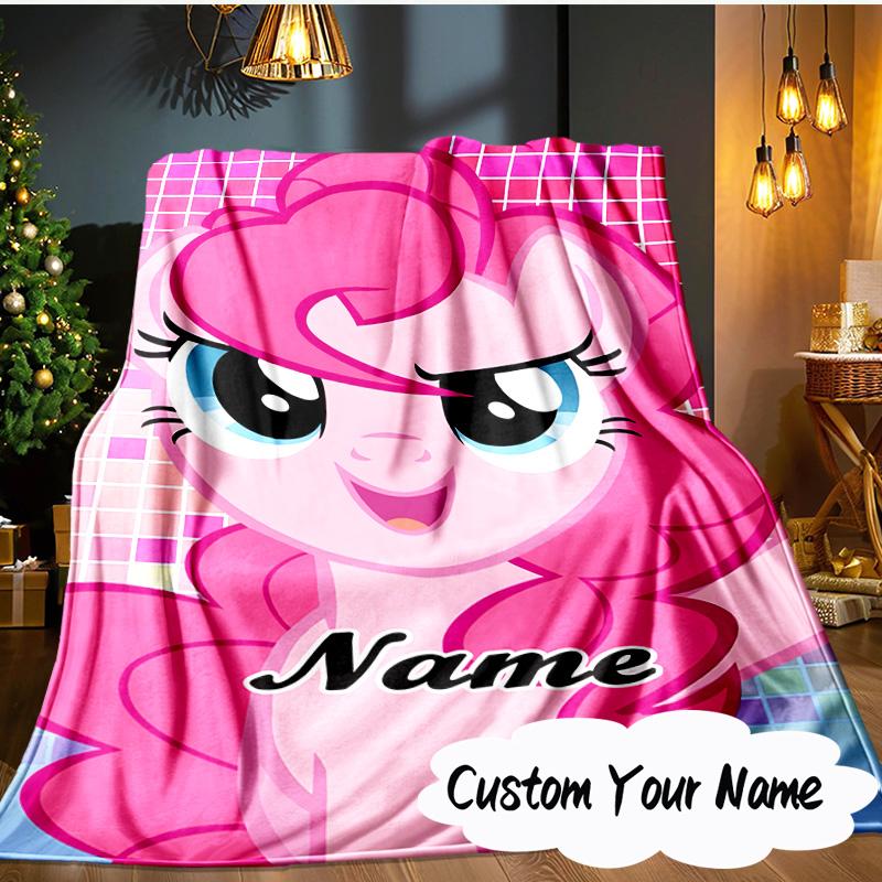 Custom Name Pinkie Pie's Bold Adventure Blanket Ideal Bedding Blanket Perfect for Travel, Camping, Living Rooms, Offices, Sofas, Fan Christmas gift