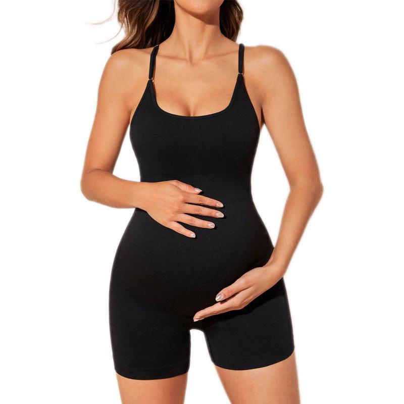 Summer Backless Maternity Jumpsuit: Sexy, Comfortable, High Waist Yoga Suit