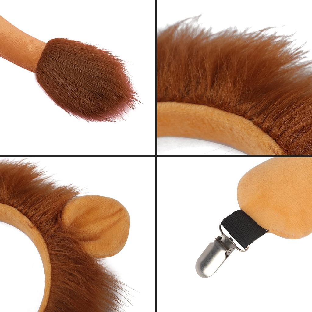 Lion Cosplay Lion Ears Tail Gloves Halloween Cute Kigurumi Lion Tail and Ear Headband Kids Adults Animal Fancy Dress Animal Costume Outfit Disguise
