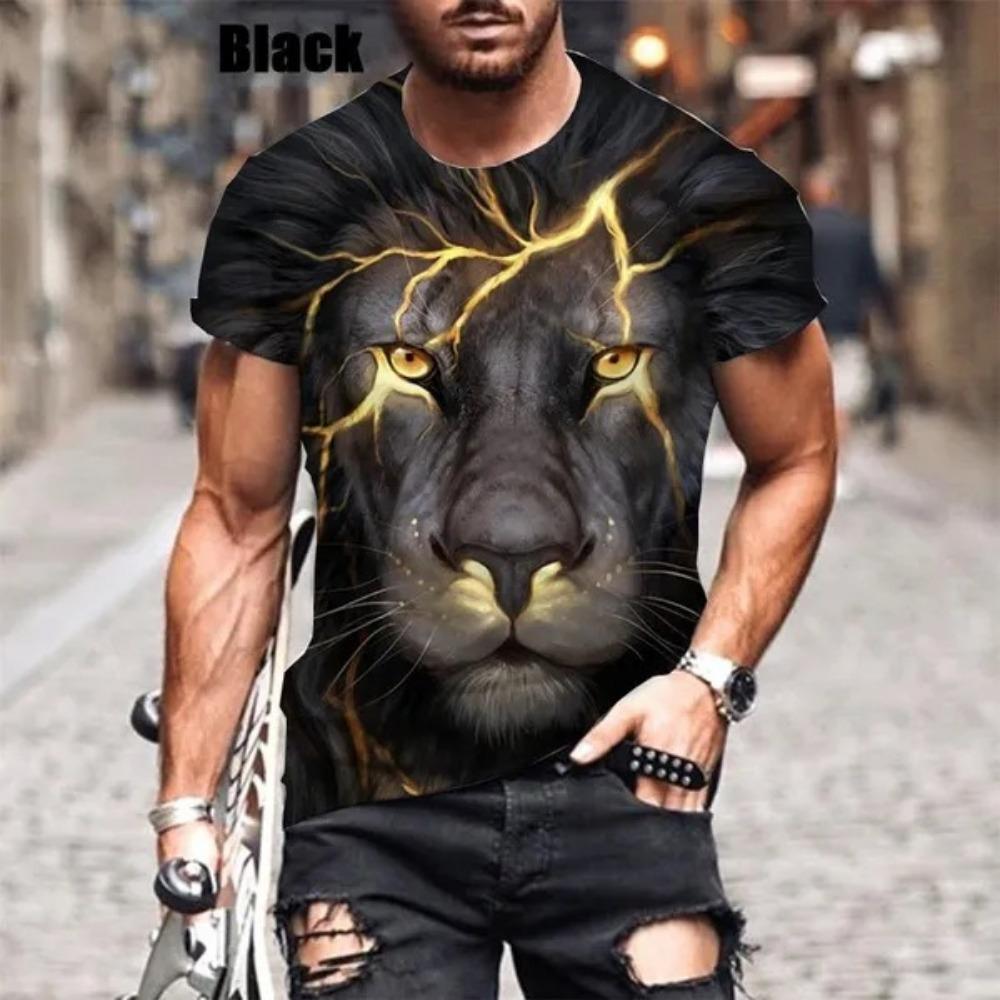 2025 Cross border Foreign Trade New 3D Printed Men's Round Neck Short Sleeve Casual T-shirt