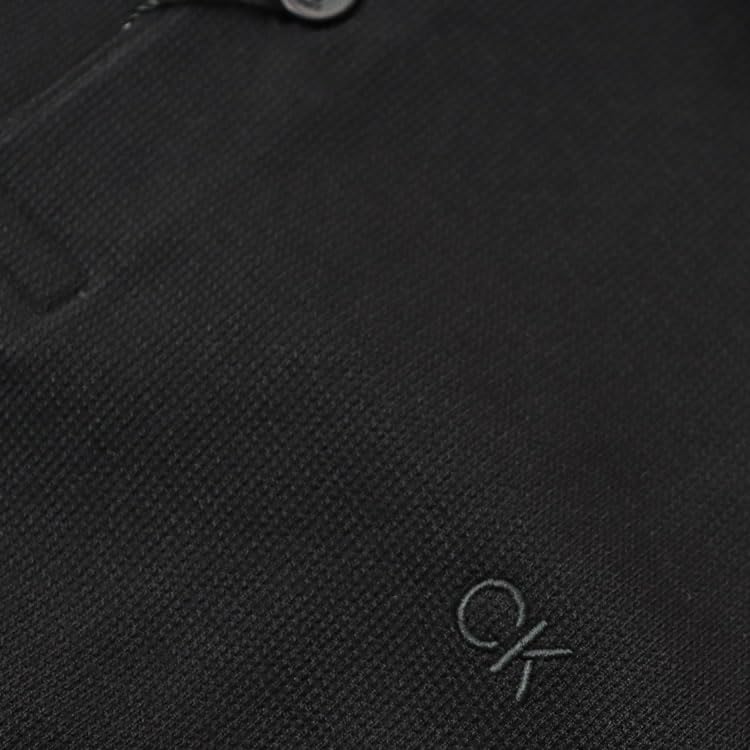 Polo Shirt MICRO WAFFLE POLO 40QC235 Black [Calvin Klein] Men's Short-Sleeve (Color (UB1)) (Size L) [Item]