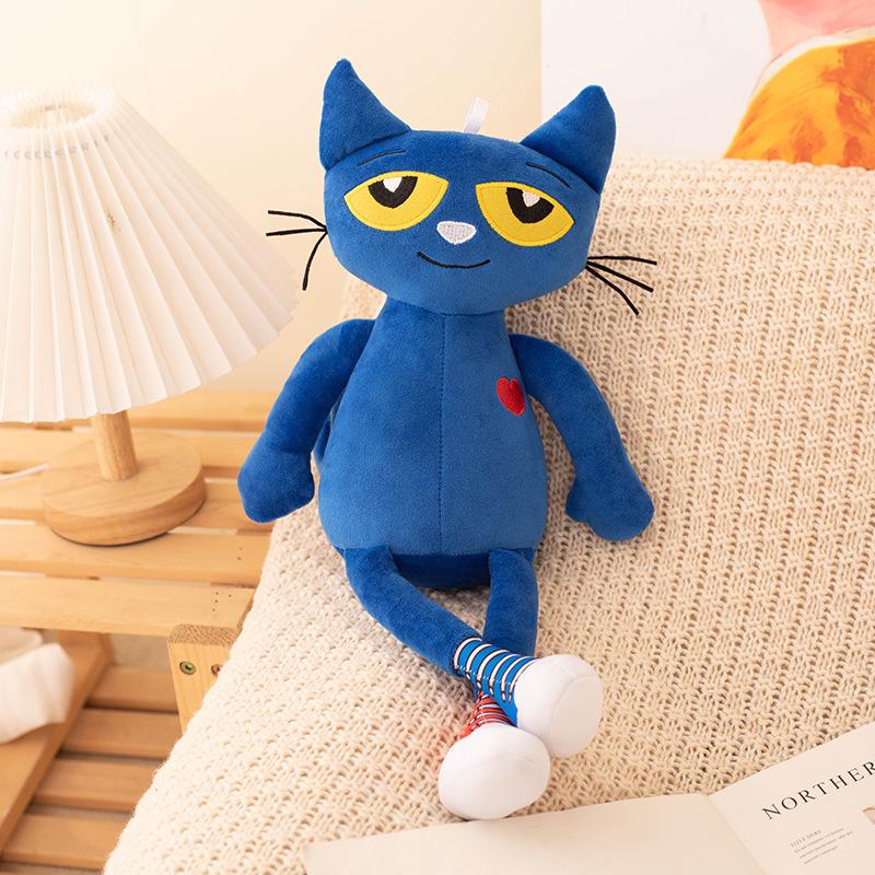 40CM Cartoon Anime Pete The Cat Plush Toys Blue Cat Stuffed Soft Animal Doll Birthday Gift for Children