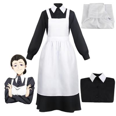 Anime Vaat Edilen Neverland Isabella Anne Cosplay kostüm Önlük Fransız Hizmetçi Tam Set Üniforma Noel Karnaval Hediye