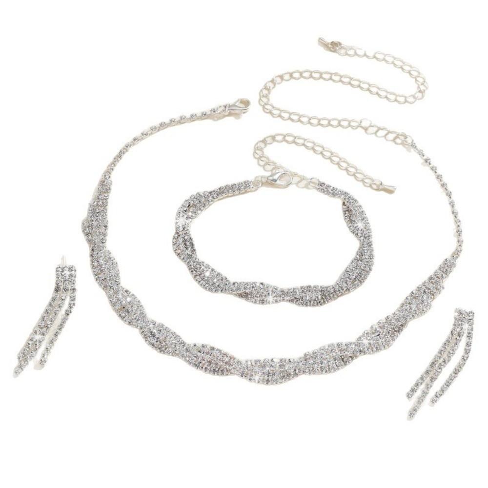 Sparkling Rhinestone Necklace Elegant Wedding Accessories  Bridesmaid Accessories