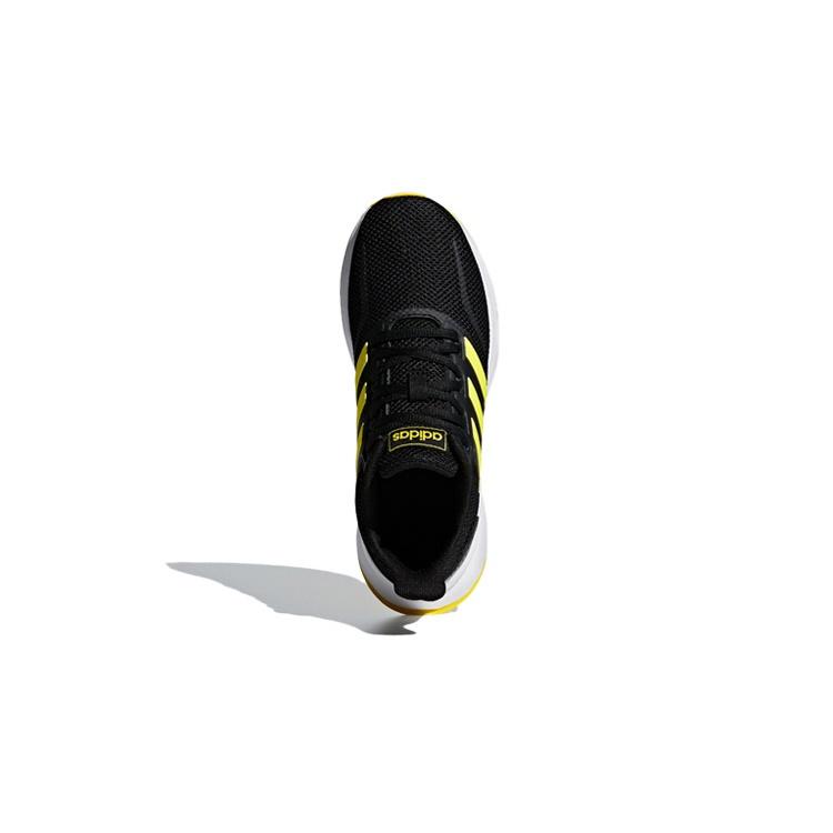 Adidas Neo Runfalcon J Slip Resistant Low top Kids' Running Shoes Black Yellow White Teenagers F36544