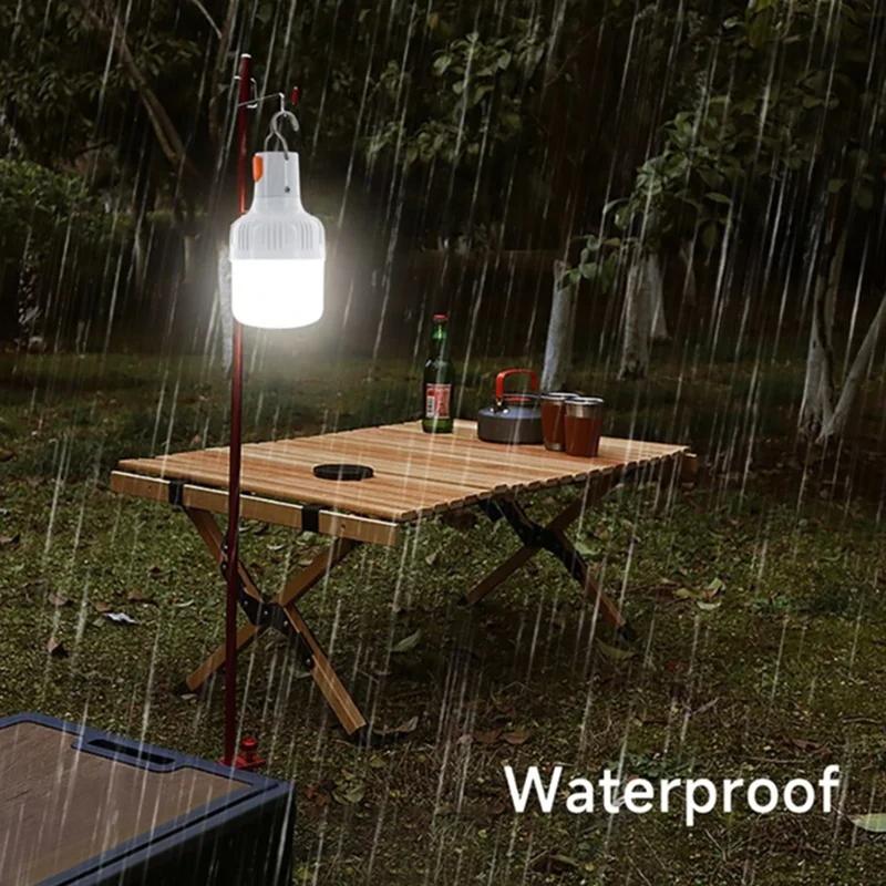 1PC Outdoor USB Rechargeable LED Lamp Bulbs 60W Emergency Light Hook Up Camping Fishing Portable Tents Lantern Night Lights Bulb