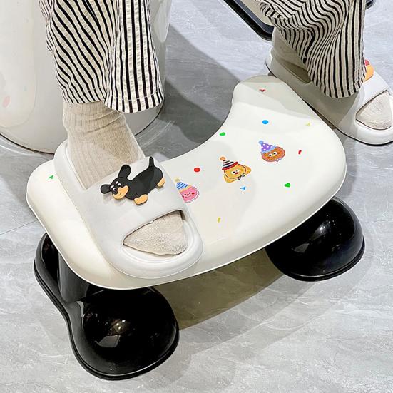 Toilet Stool Adults Squatting Toilet Stool with Anti-Slip Pads PP Plastic Bathroom Step Stool Portable Potty Stool