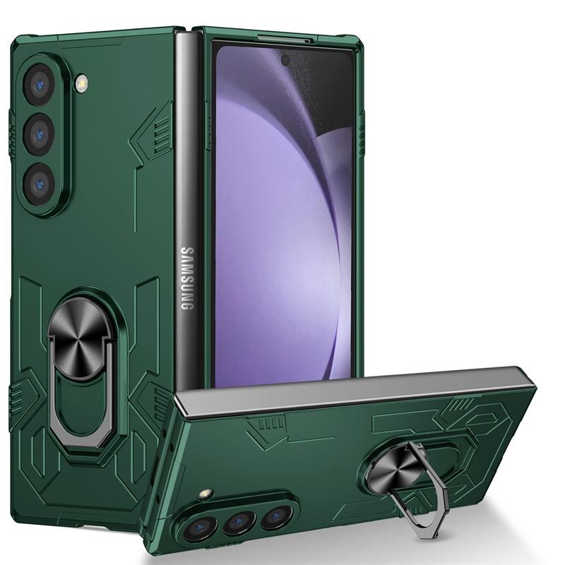 Compatible with Samsung Z FOLD7 foldable phone case, mecha finger ring stand, Galaxy Z Fold6 protective case