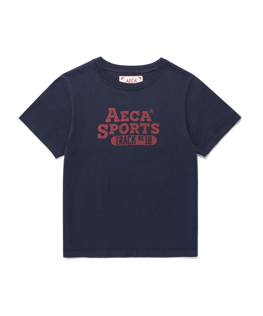 AECA (Woman) Color Chain Stitch Aeca Sports Half Sleeve Tee-Navy