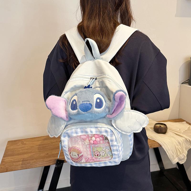 Schoolbag Japanese sweet plush Stitch cartoon doll double shoulder back small junior high school student schoolbag versatile large capacity backpack