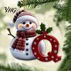 Acrylic Holiday Keepsake Gifts 2D Snowman Christmas Ornaments, Personalized Letter Ornaments for Tree, Unique Souvenirs Initial Ornament, Ornament DIY