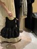 Korean Girls Sleeveless Backless Black Dress - Flower Bud Style Puffy Dress for Children