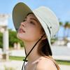 Chapeau seau de protection solaire avec mentonnière coupe-vent, Chapeau de pêche d'extérieur à large bord pour hommes femmes